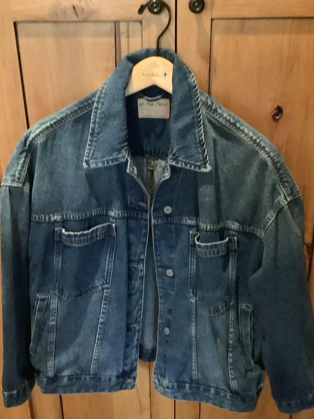 Free People Blue Denim Jean Jacket Swing Opal jacket new without tag - Picture 2 of 5
